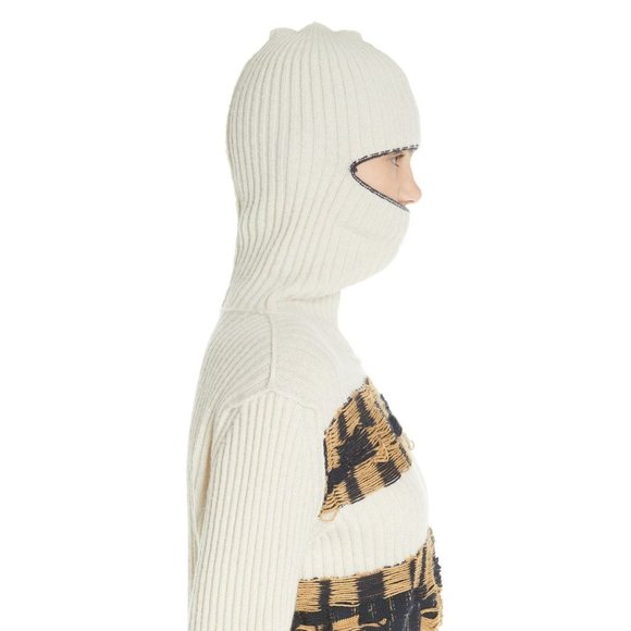 Calvin Klein 205W39NYC Quilt Jacquard Stripe Sweater Ivory Medium New Nwt Womens - Picture 3 of 16